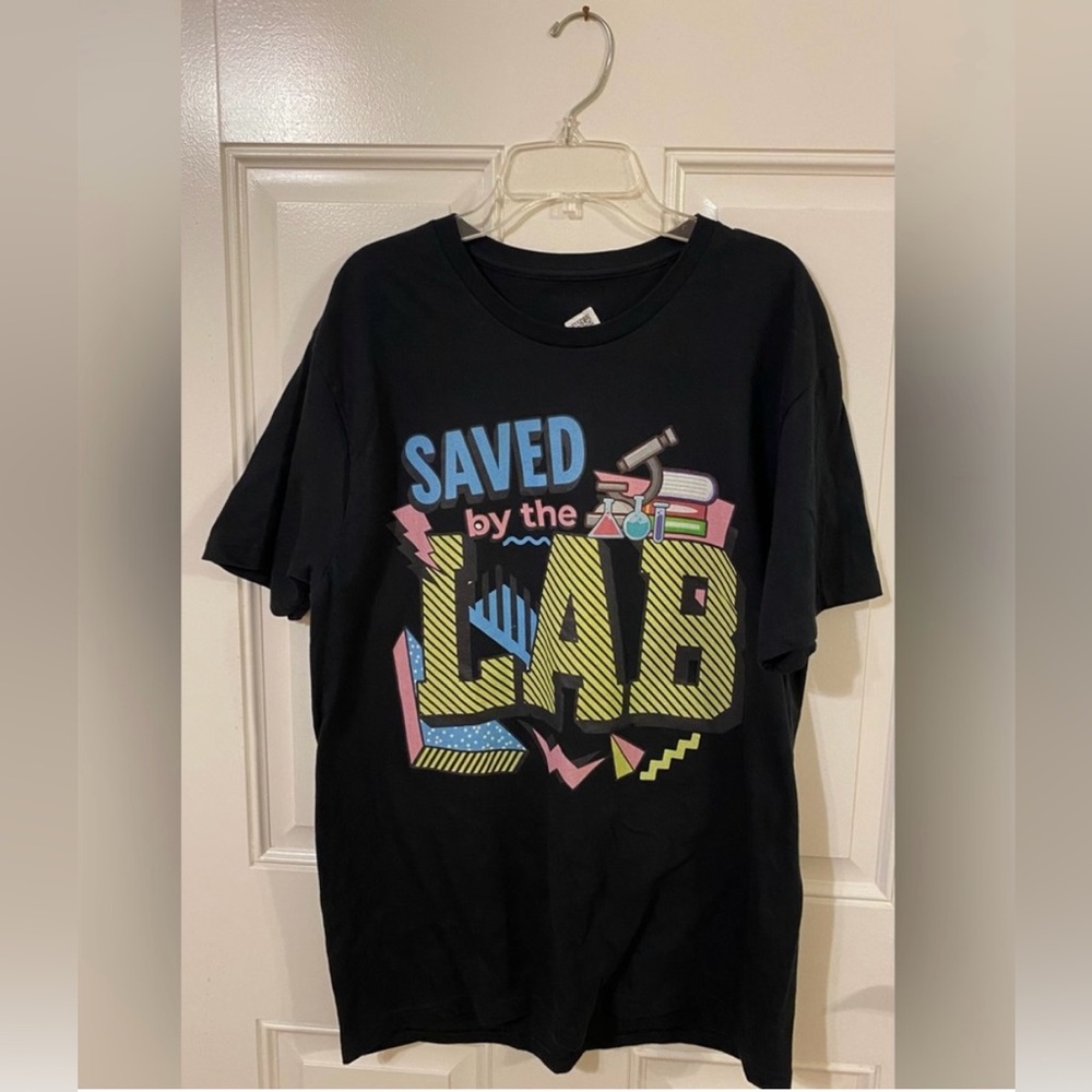 Black Graphic T-Shirt with Colorful Print